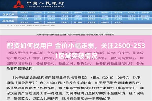 配资如何找用户 金价小幅走弱，关注2500-2531区域突破情况