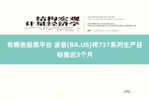 有哪些股票平台 波音(BA.US)将737系列生产目标推迟3个月