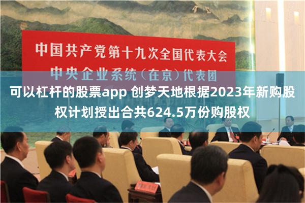 可以杠杆的股票app 创梦天地根据2023年新购股权计划授出合共624.5万份购股权